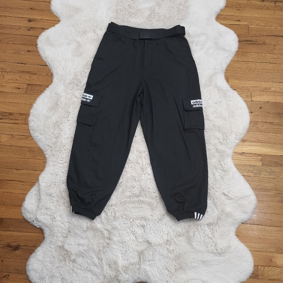 Adidas Rare Black High Waisted Jogger Pants with Matching Adidas Belt - Picture 6 of 17